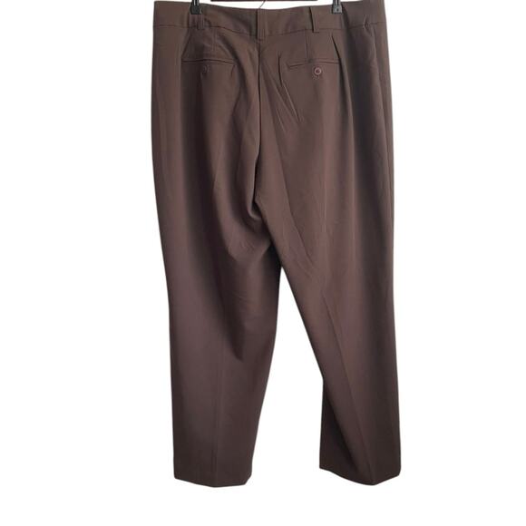 Avenue Women Pants  Brown Straight‎ Leg High Rise Office Travel Neutral Capsule - Picture 3 of 10